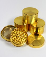 50 mm Gold Plated Tobacco Grinder (4 Part) 