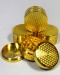 50mm Zinc Alloy Gold Honeycomb Tobacco Grinder (3 Part)