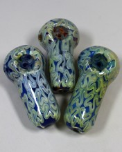 4'' Roller Coaster Color Art Double Glass Hand Pipe