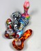 4.5'' Printed Silicone Hand Pipe With Honeycomb Glass Bowl