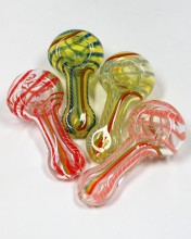 3'' Flat Mouth With Rasta Color Line Small Hand Pipe