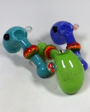 5'' Multi Color Frit Hammer Head Hand Pipe