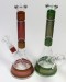 10'' Beaker Base Water Pipe With Green and Gold  Decal Paint (Down Stem & Bowl)