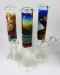 12'' Glass On Glass Decal Straight Cylinder Inc Bong (Down stem Bowl)