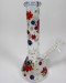 10'' Flower Decal Beaker Base Bong (Down Stem With Bowl)