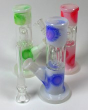 6'' Color Jelly Fish Inside Dome Perc Water Pipe 2 in 1 Slide