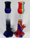 12'' Glass Straight Dome Perc Silicone Water Pipe With Bowl