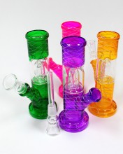 6'' Single Dome Perc Netted Cylinder Water Pipe