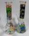 10'' Beaker Base Decals Cannabis Leaf Water Pipe ( Down stem  With Bowl)